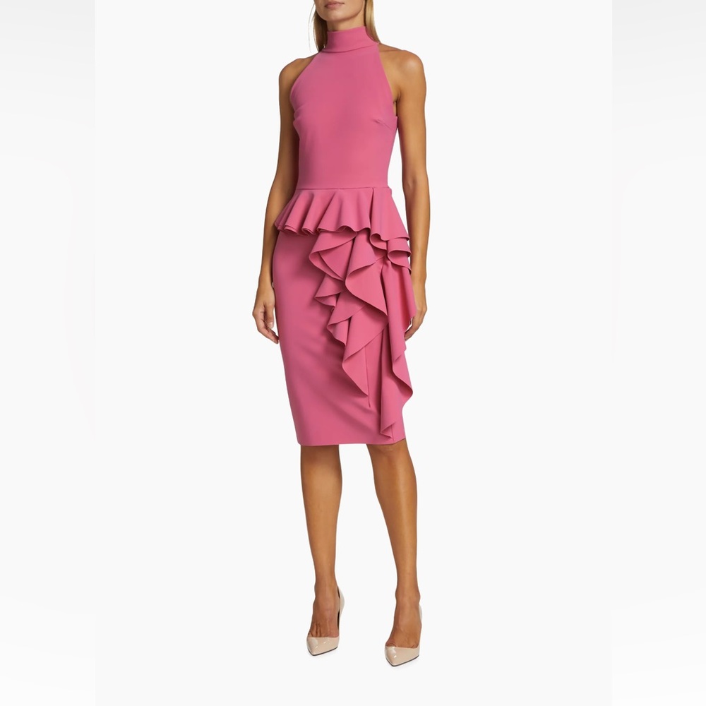 Chiara Boni La Petite Robe Ruffle Peplum Sheath Dress Size 6 NWT